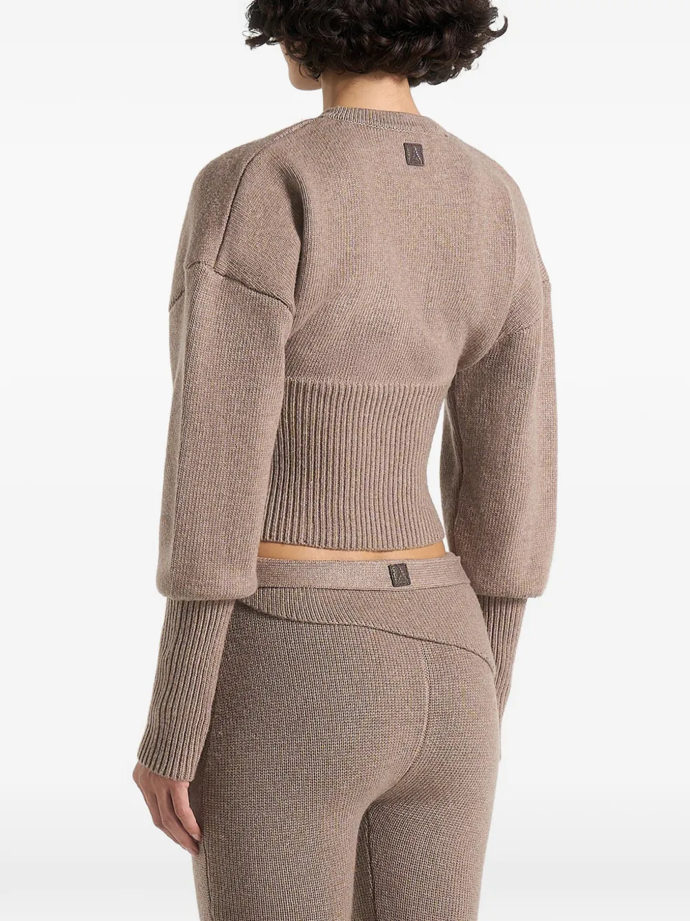 Manière De Voir ribbed button knitted cardigan Beige