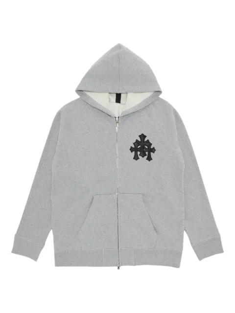 Chrome Hearts cross-patch zip-up hoodie