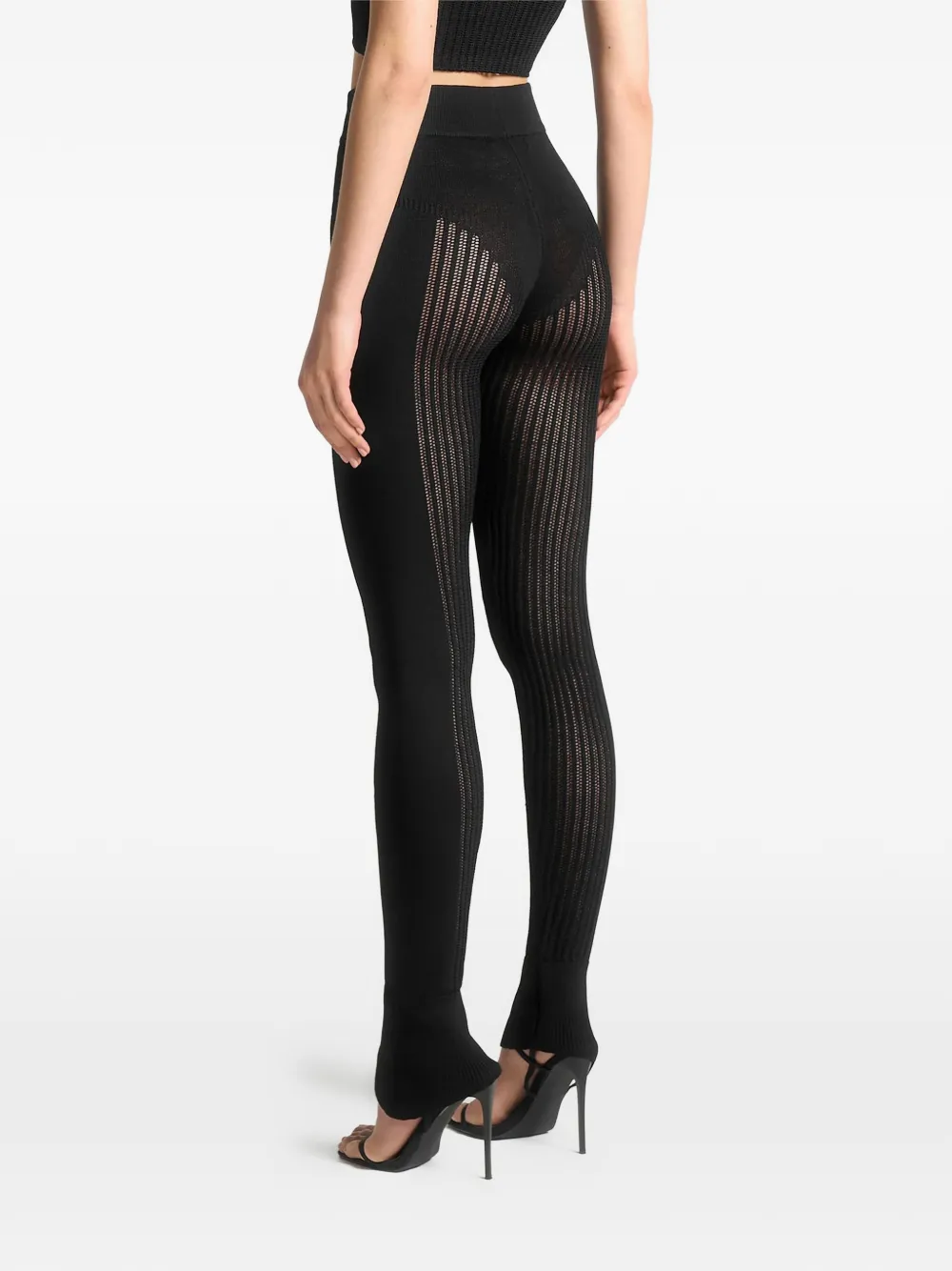 Manière De Voir knitted high waisted trousers Zwart