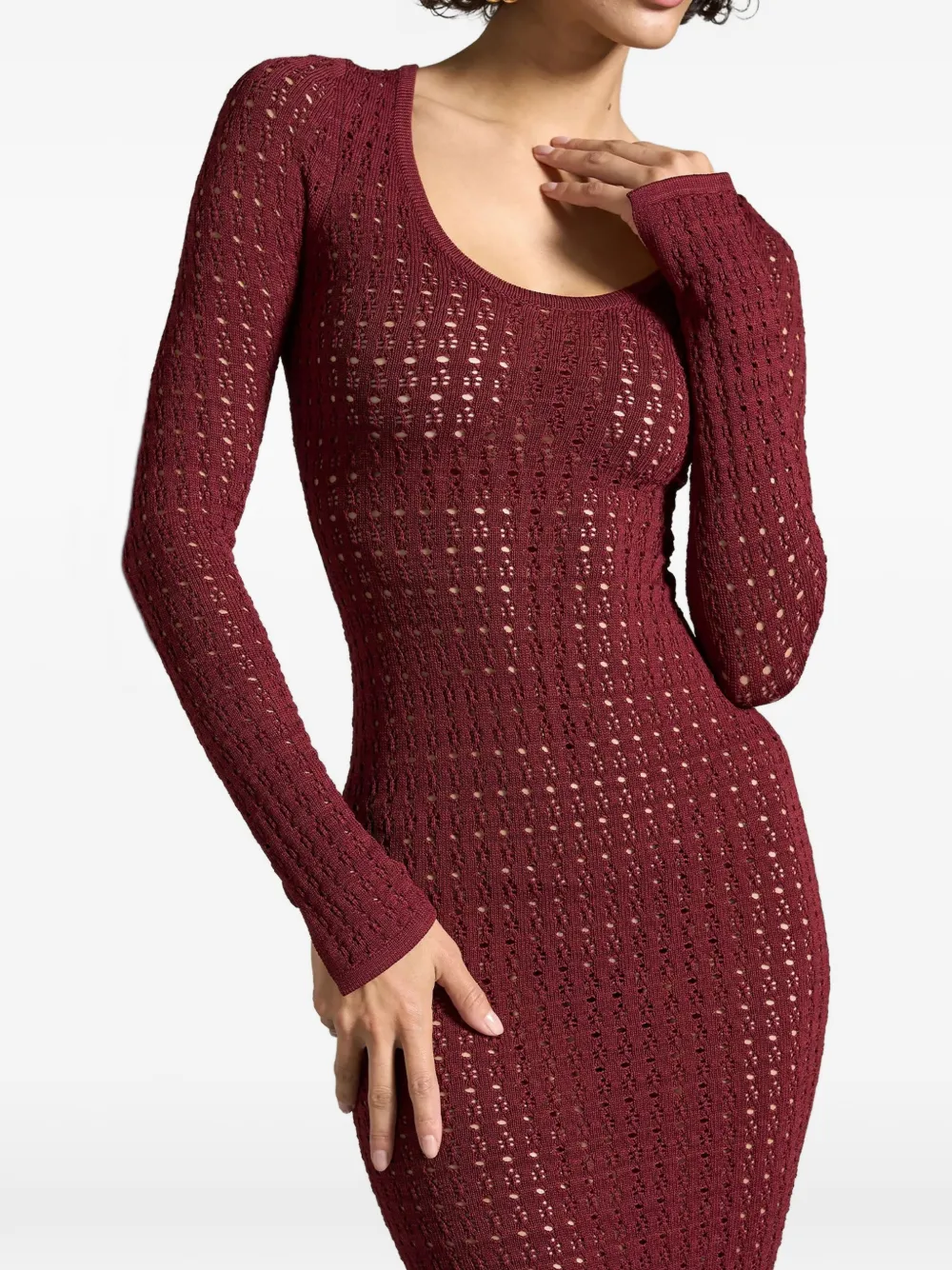 Manière De Voir knitted scoop neck maxi dress - Rosso