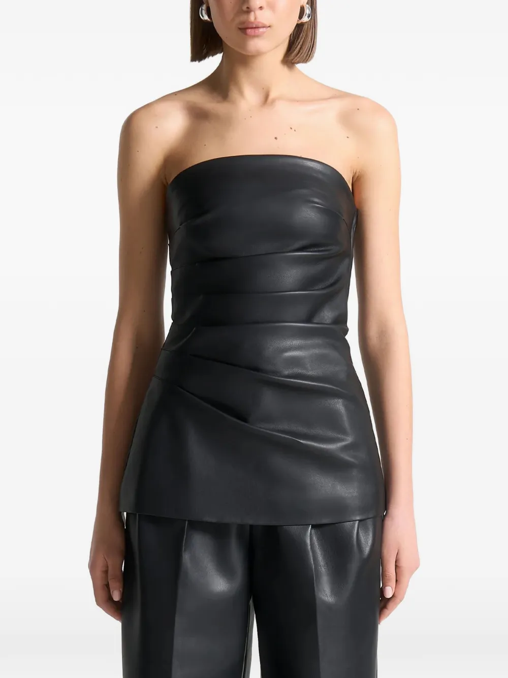 Manière De Voir pleat bandeau top Zwart