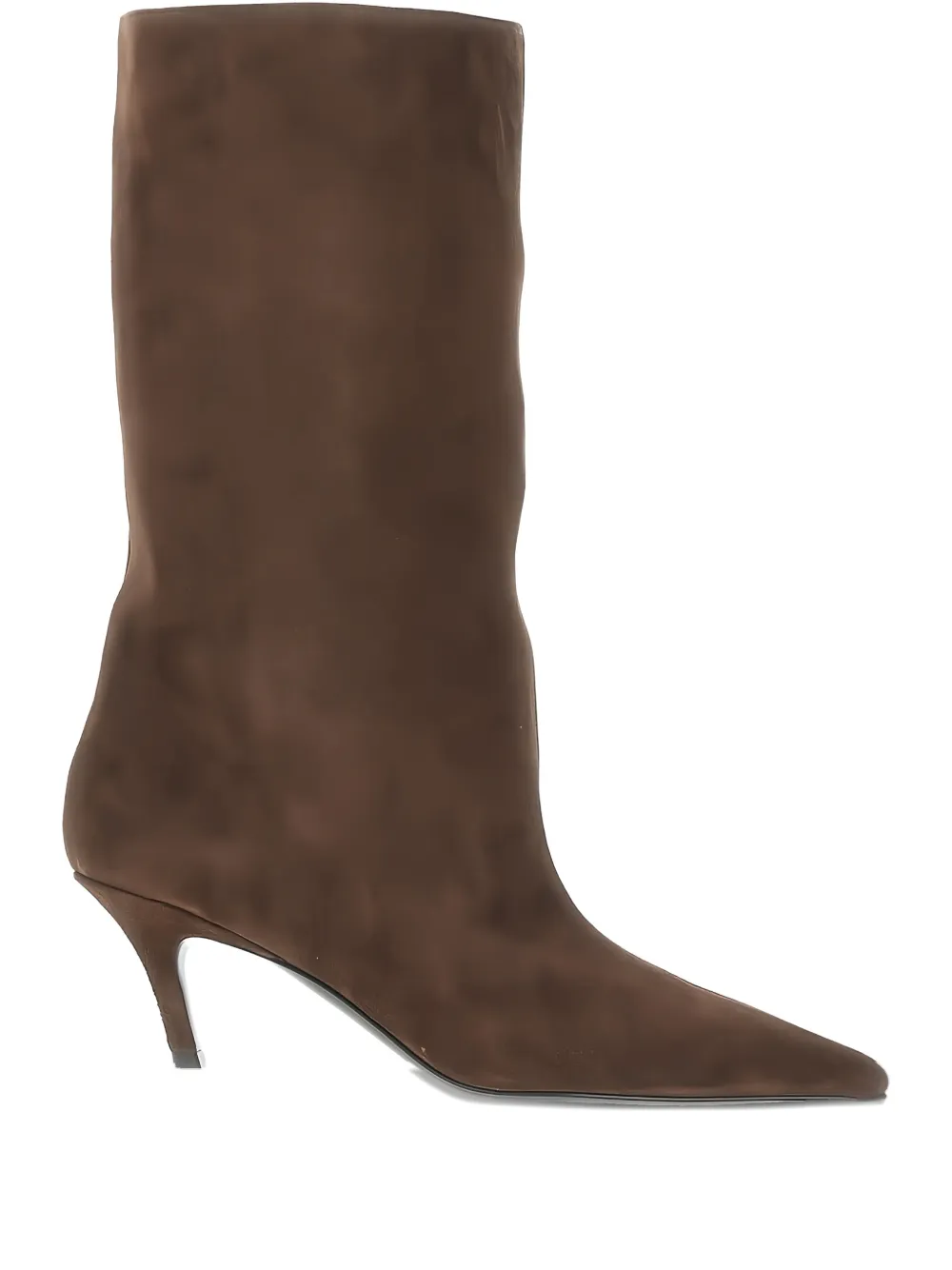 Amina Muaddi 60mm Fiona Pointed-toe Boots In Brown