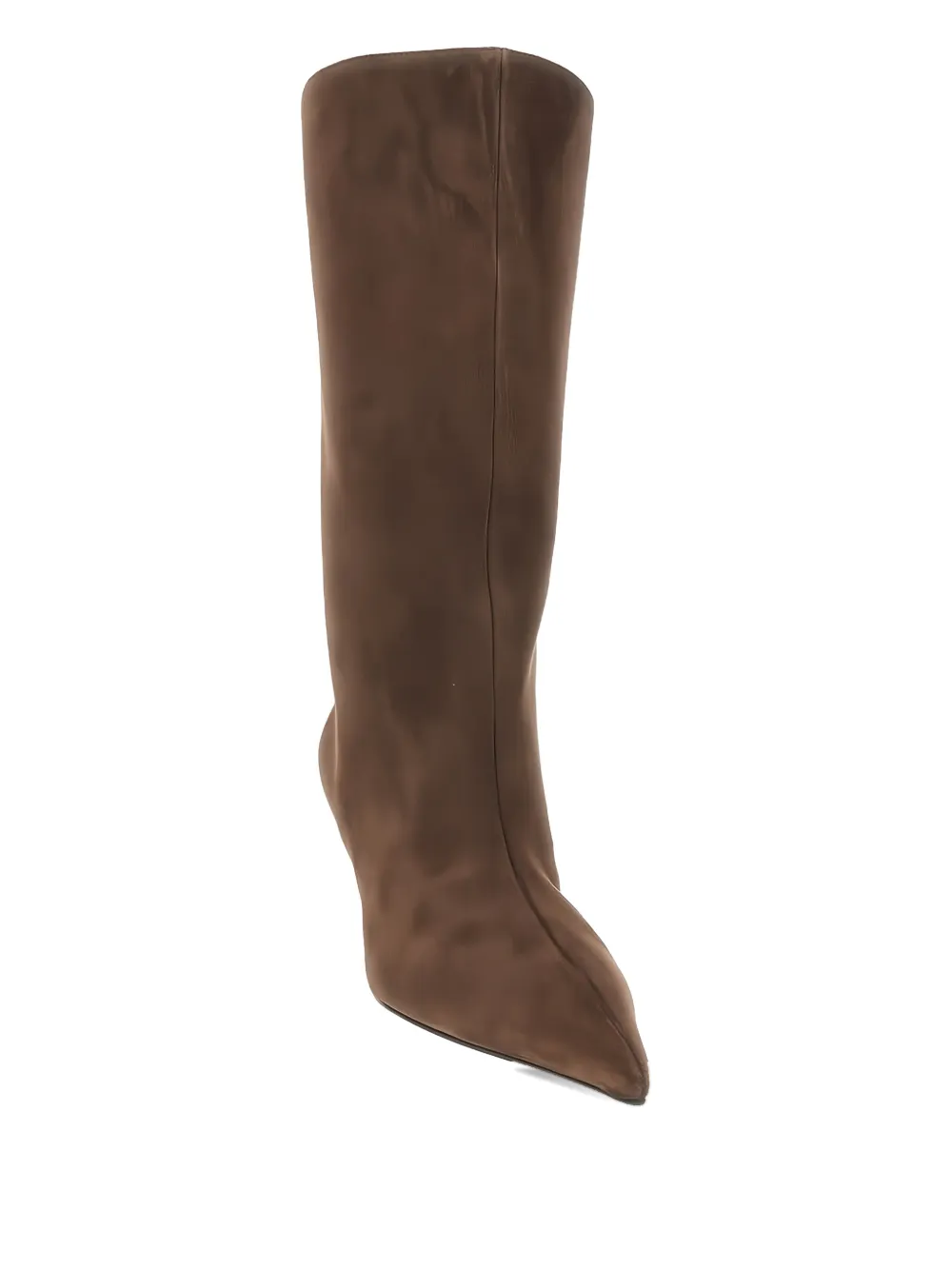 Amina Muaddi 60mm Fiona Pointed-toe Boots In Brown