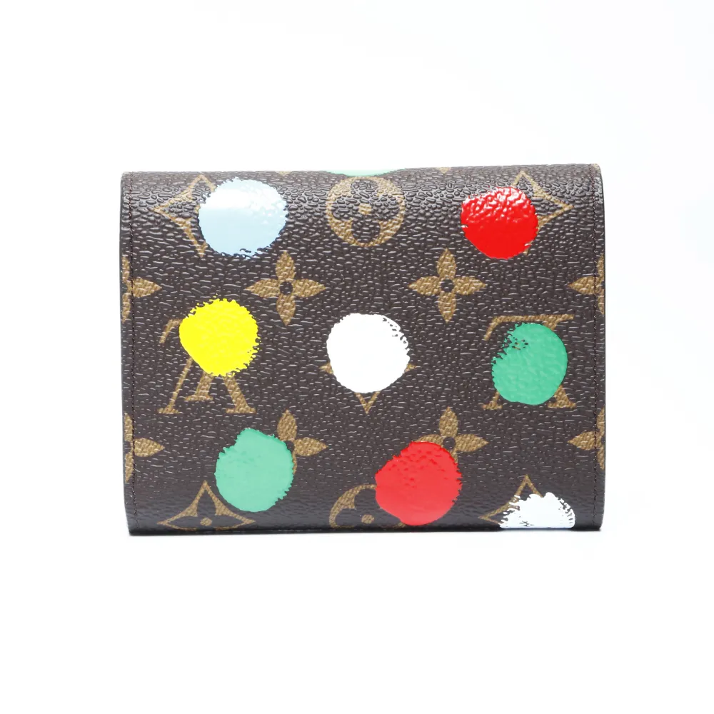 Pre-owned Louis Vuitton X Yayoi Kusama Victorine Monogram Painted-dots Wallet In Brown