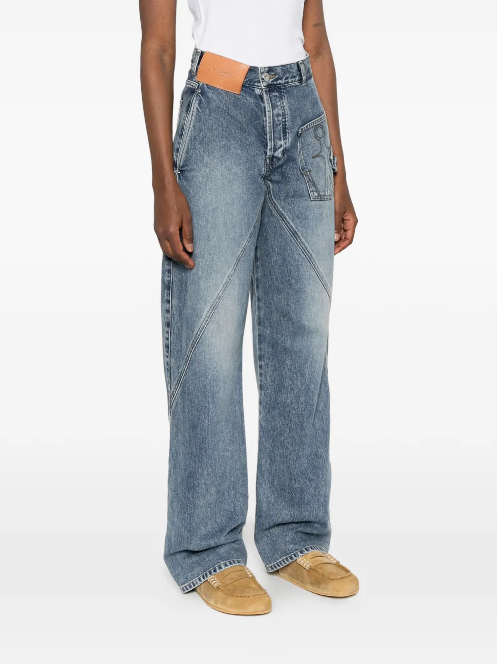 Jw Anderson Vaqueros Con Parche Del Logo - Azul 