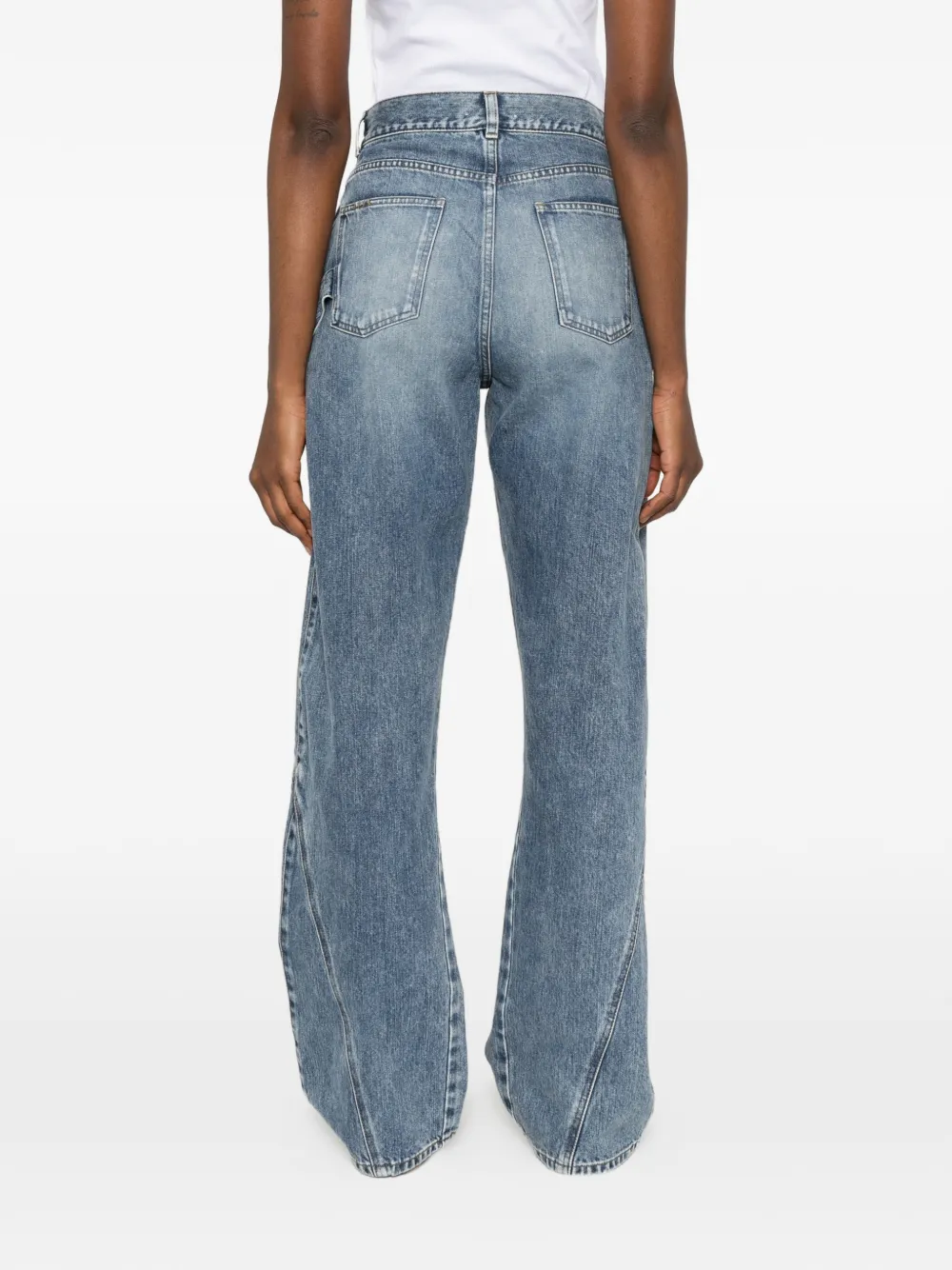 JW Anderson Jeans met gedraaid effect en logopatch Blauw