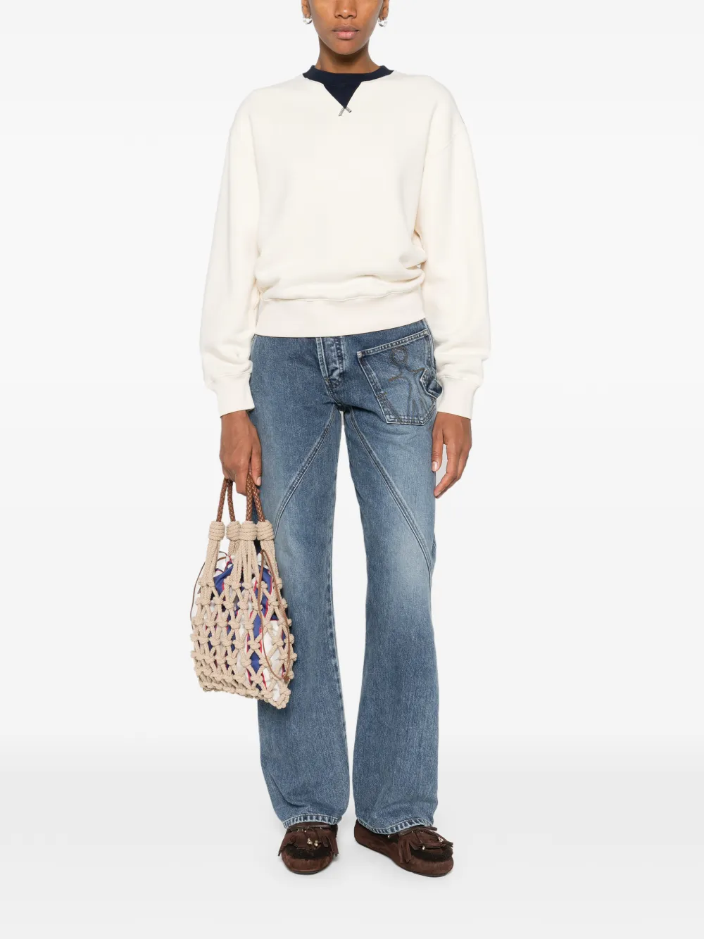 JW Anderson suéter tejido con cuello redondo en contraste | Sudaderas | Image 2