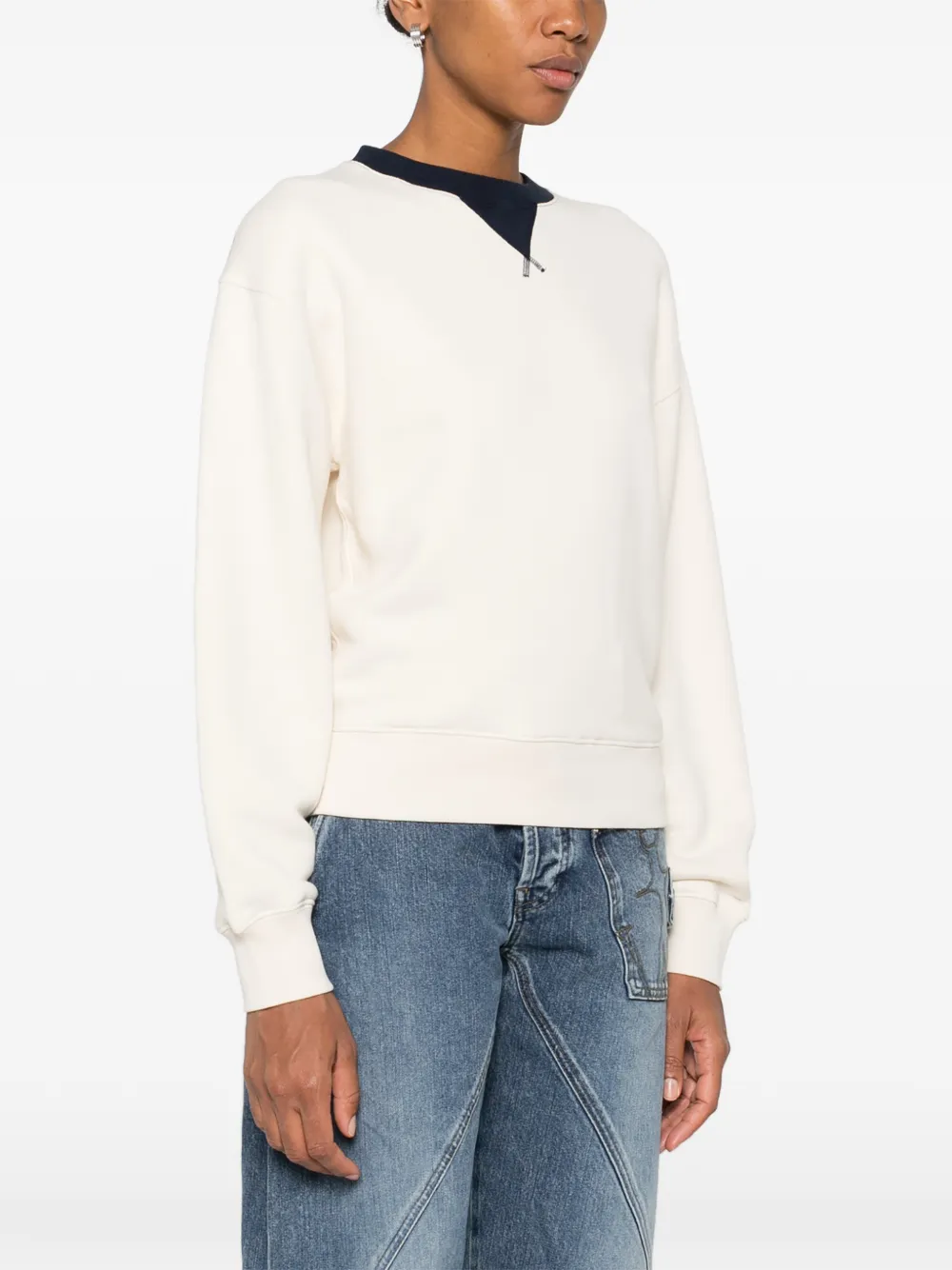 JW Anderson Trui met contrasterende ronde hals Beige