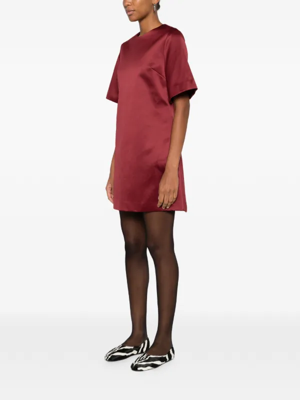 strapless open back dress Red Short Puff Sleeve Babydoll Mini Dress main image 0