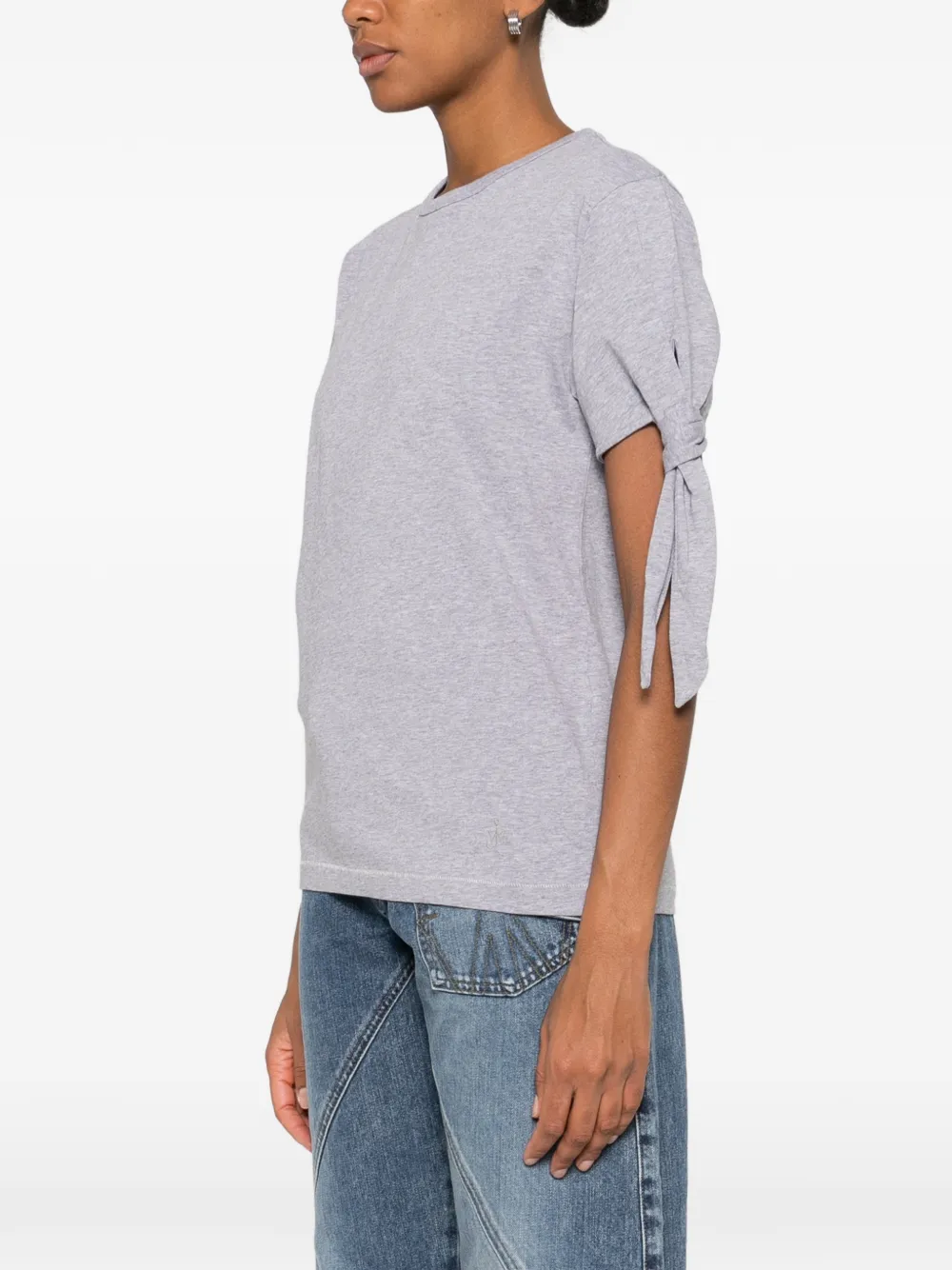 JW Anderson T-shirt met geknoopt detail en ronde hals Grijs