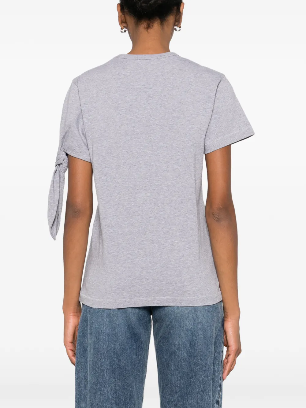 JW Anderson T-shirt met geknoopt detail en ronde hals Grijs