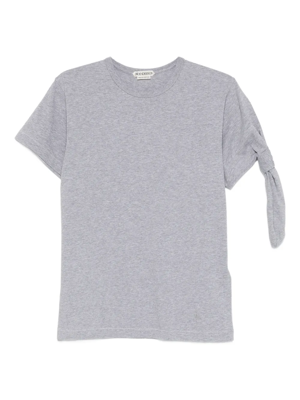 Jw Anderson Crew-neck Knot-detail T-shirt In Gray