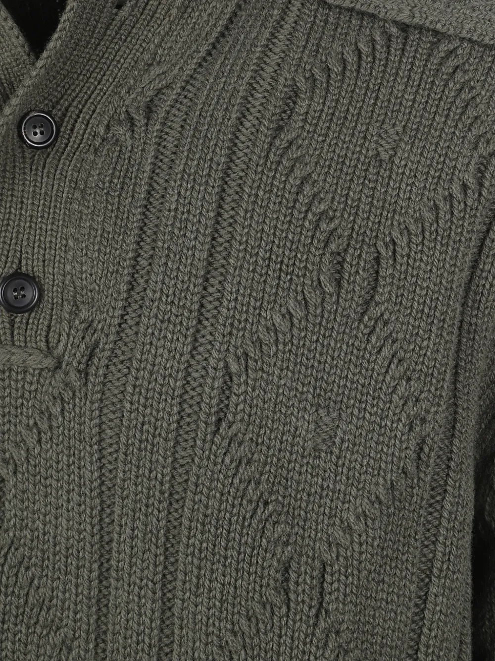  Namacheko Cable-knit Polo-collar Pullover - Green 
