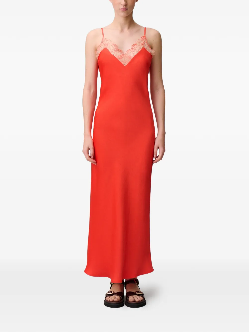 Claudie Pierlot Jurk met V-hals Rood
