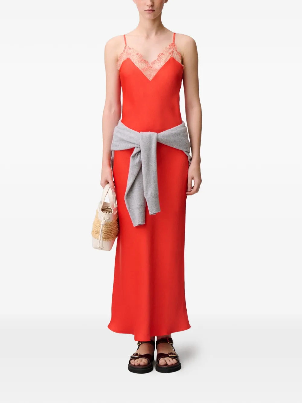 Claudie Pierlot Jurk met V-hals Rood