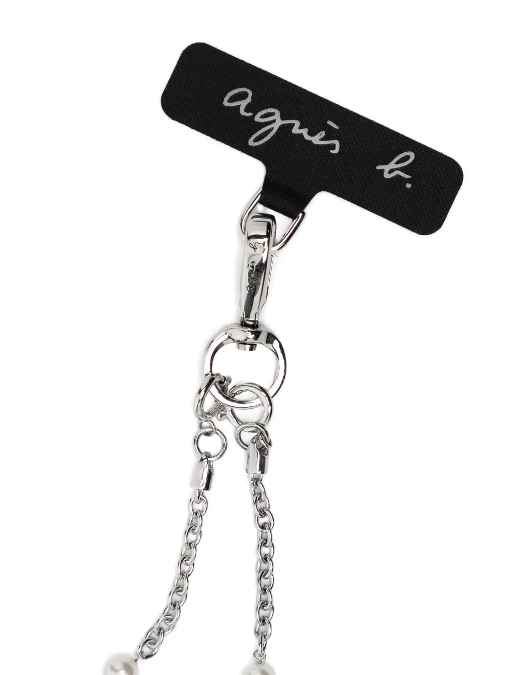 Agnès B. Canopy Pearl Phone Strap In Silver