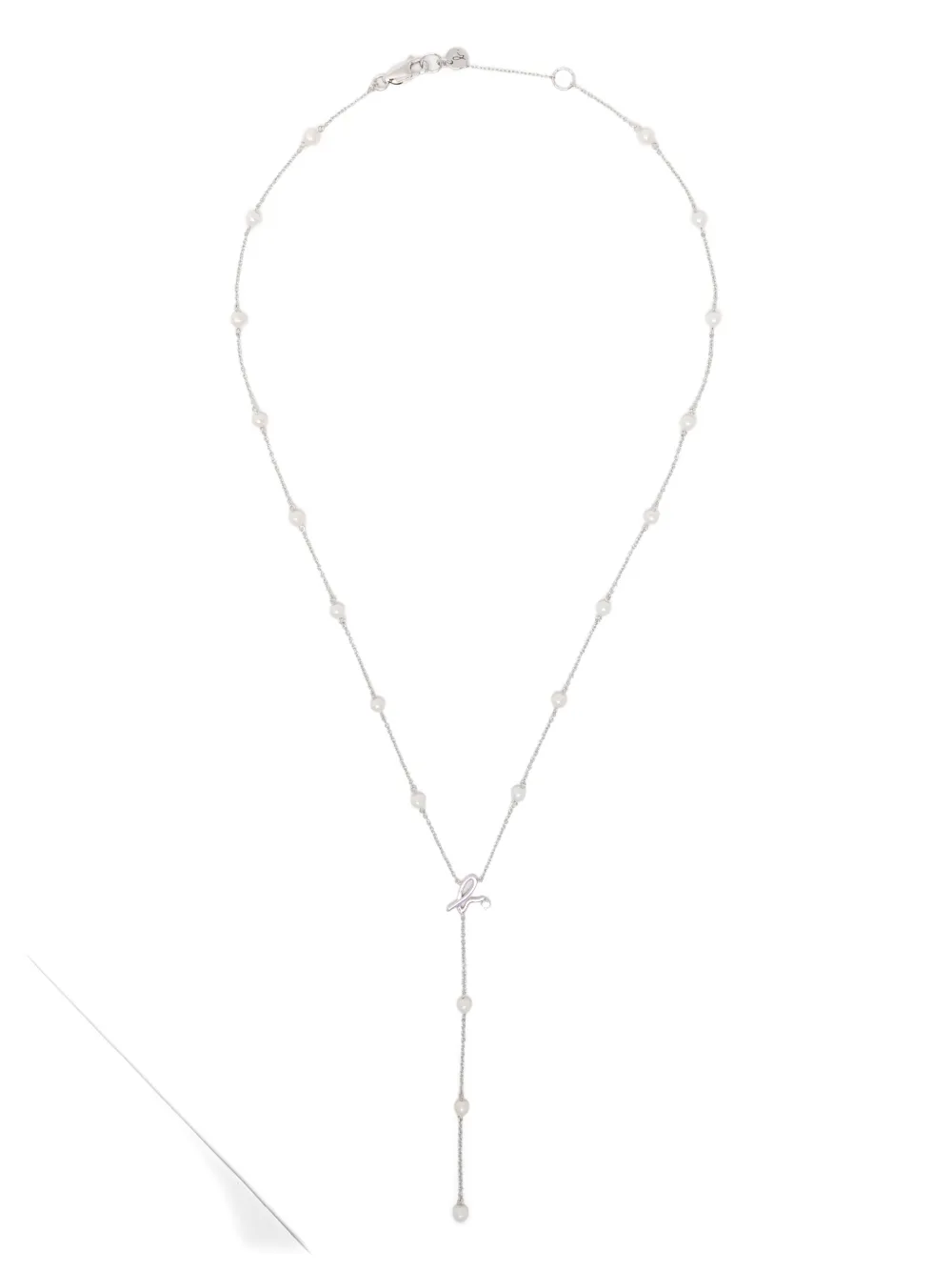 Agnès B. Pearl Pendant Necklace In Metallic