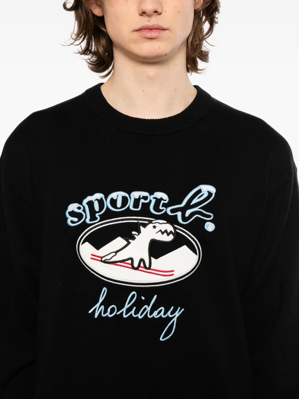 SPORT b. by agnès b. Ski Dino Christmas trui Zwart