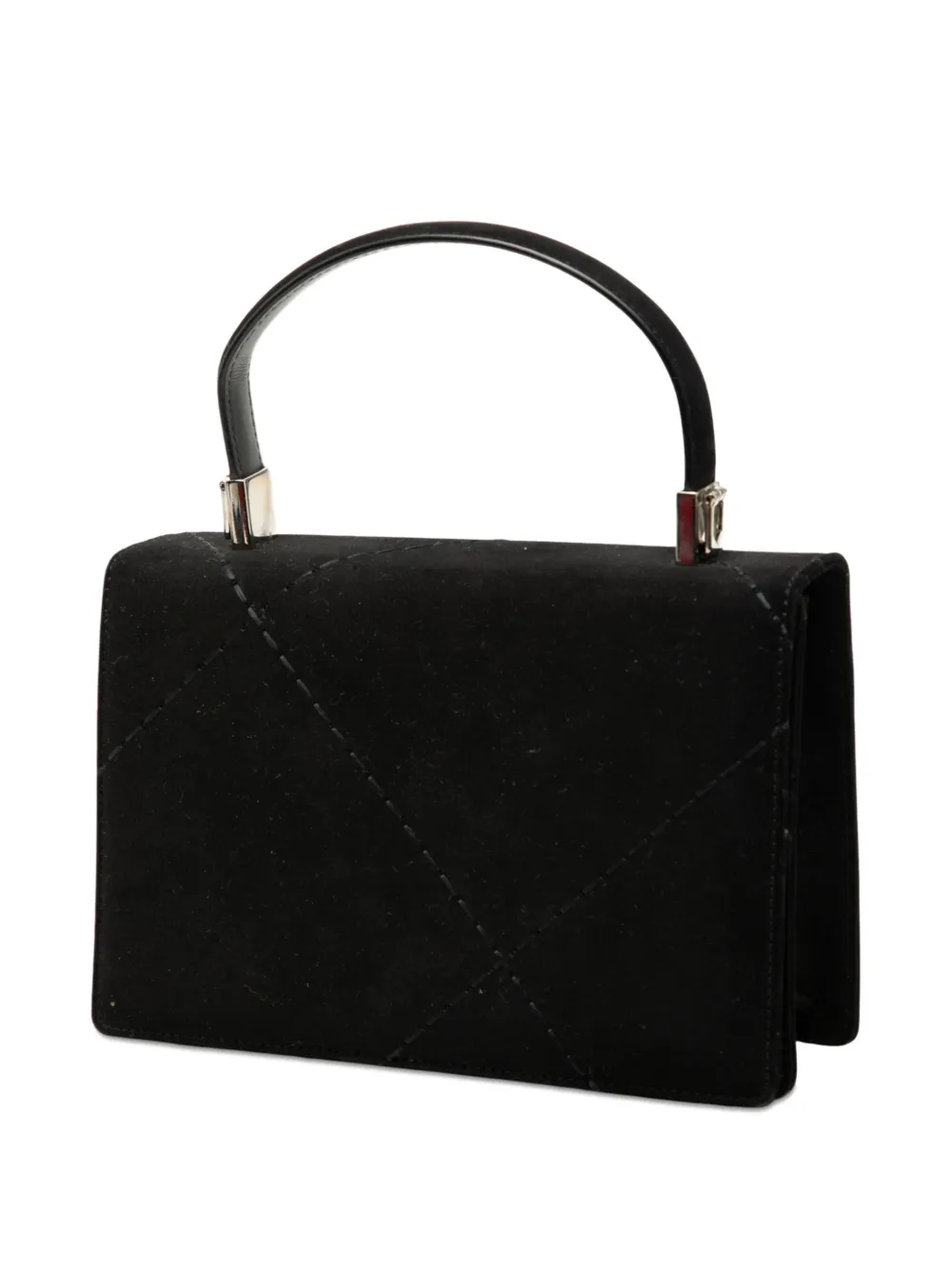 Pre-owned Ferragamo 1990-2025 Suede Satchel In Black