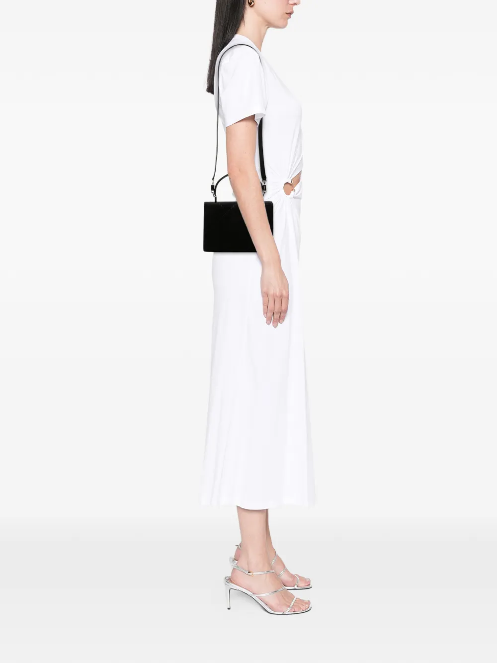 Pre-owned Ferragamo 1990-2025 Suede Satchel In Black