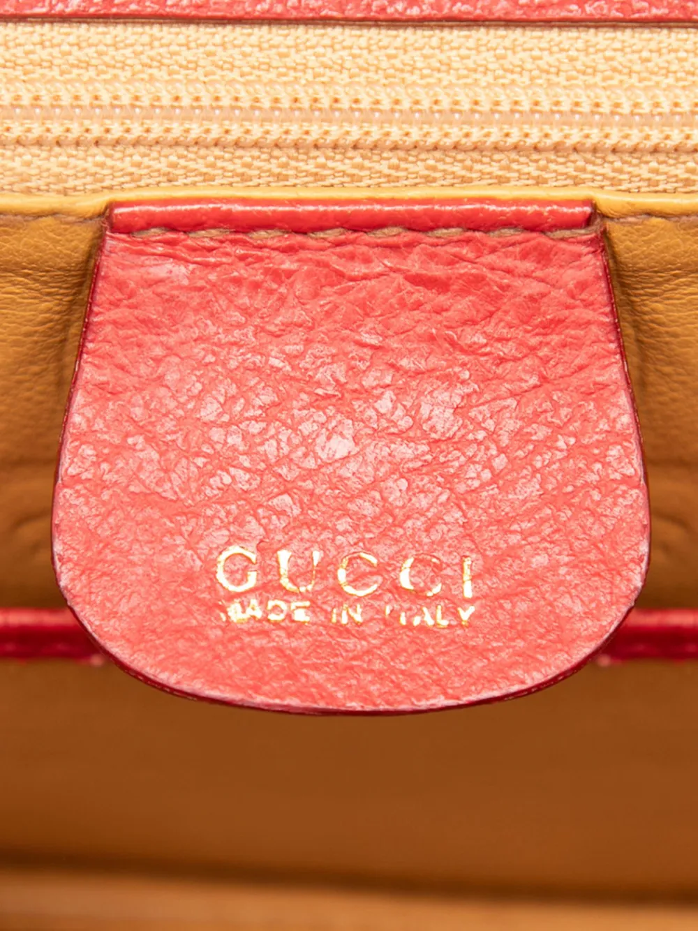 Pre-owned Gucci 20th Century Grained Calfskin Bamboo Night Satchel In Red