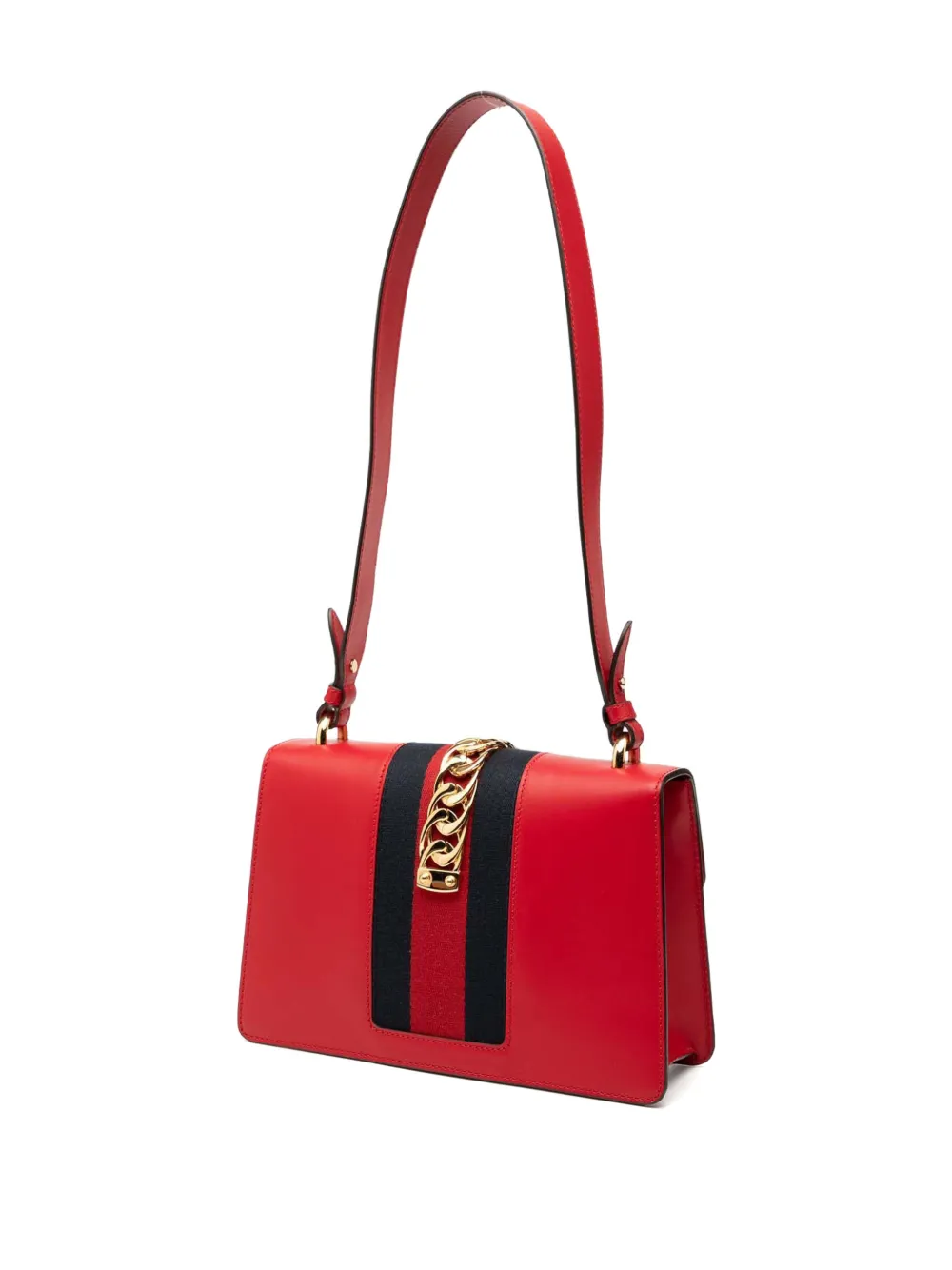 GUCCI Pre-owned 2016-2025 Small Leather Sylvie Web Satchel In Red