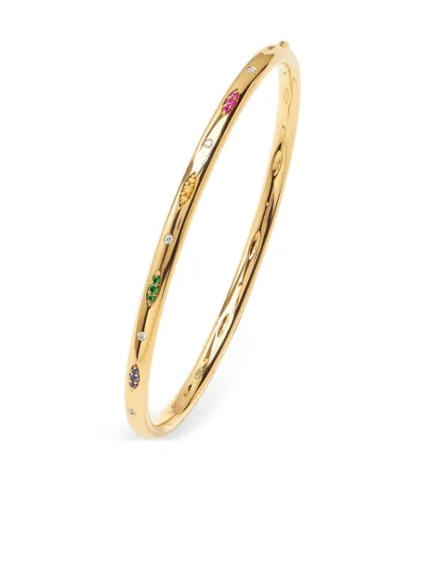 TAMARA COMOLLI 18K yellow gold Gypsy Candy Pave sapphire and tsavorite bangle