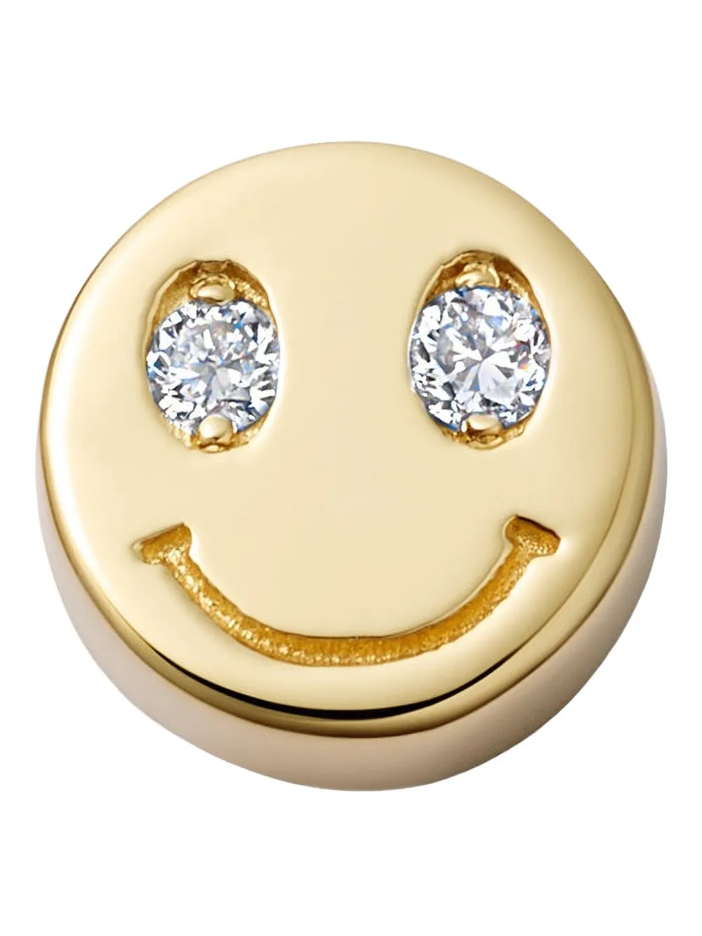 Loquet 18k Yellow Gold Happy Face Diamond Charm In Gold