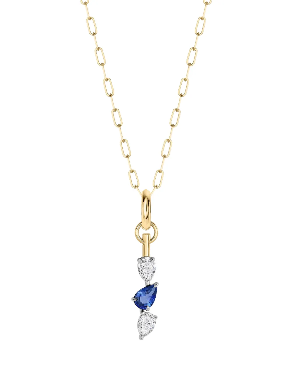 Phillips House Diamond Sapphire Triple Drop Necklace In Gold
