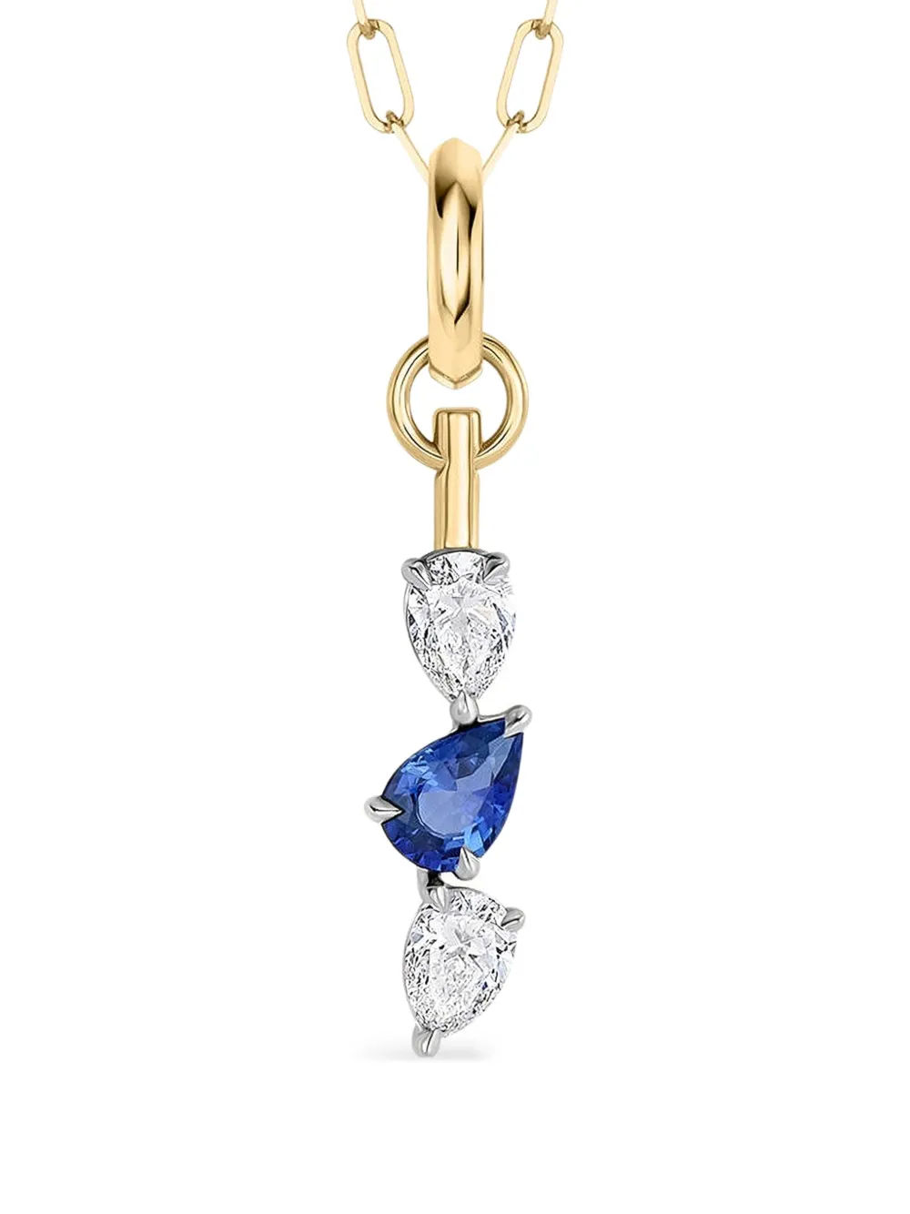Phillips House Diamond Sapphire Triple Drop Necklace In Gold