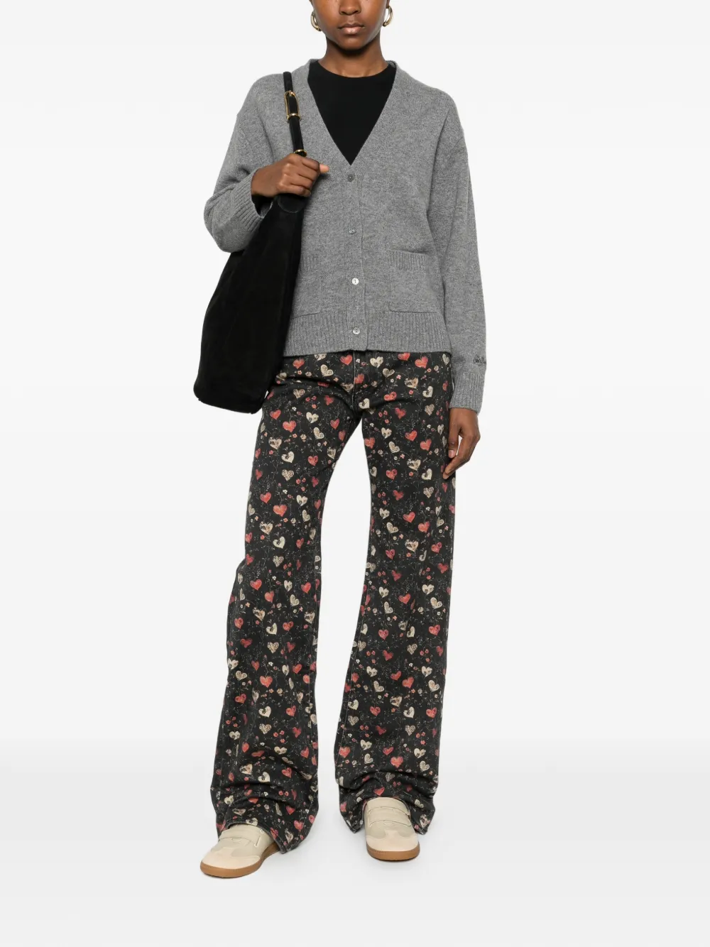  Mc2 Saint Barth Madie V-neck Pocket Cardigan - Grey 