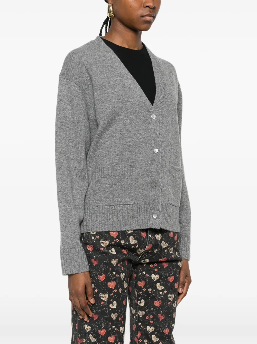  Mc2 Saint Barth Madie V-neck Pocket Cardigan - Grey 