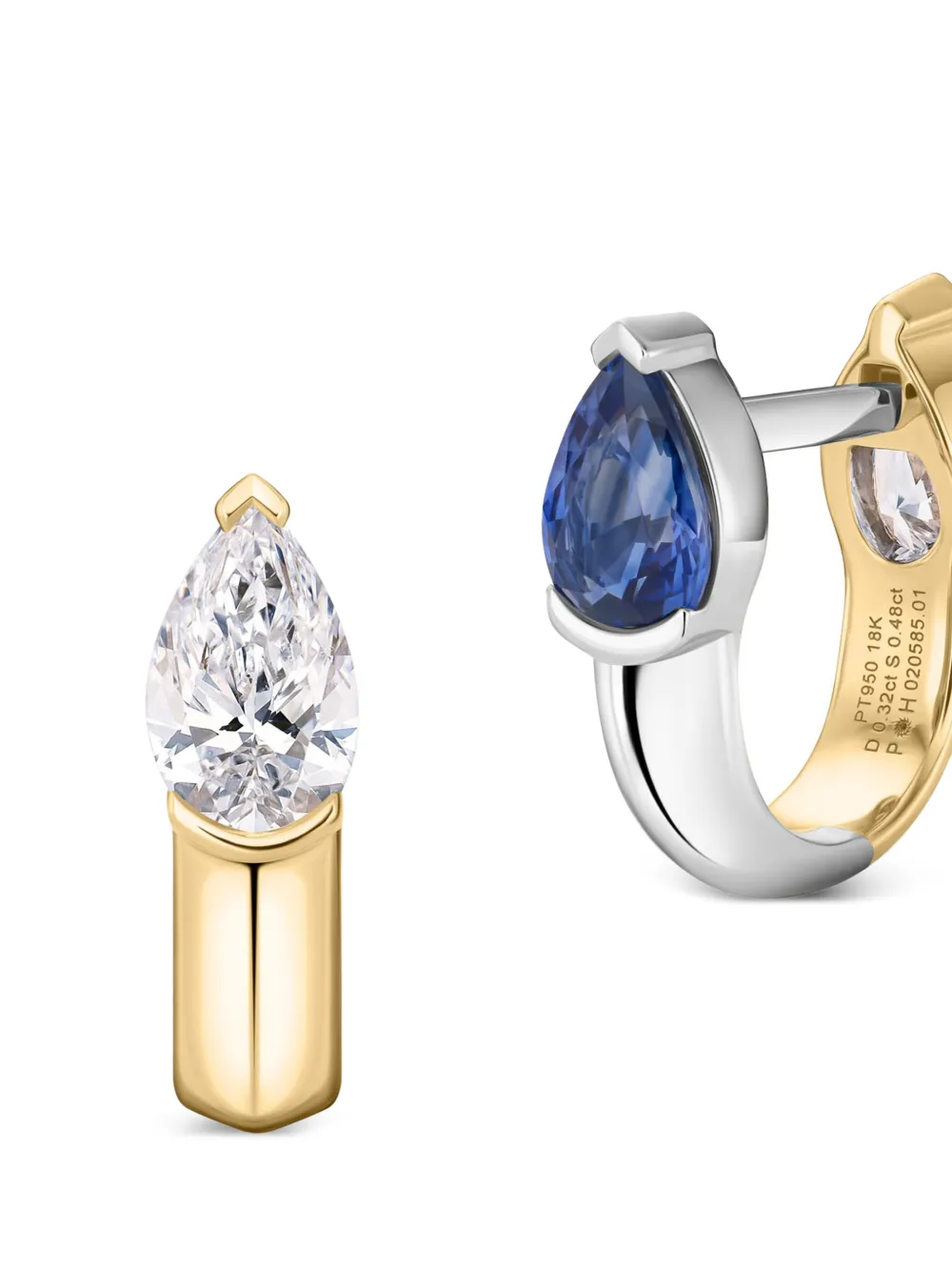 Phillips House 18k Yellow Gold Sapphire Diamond Huggie Earrings In Gold