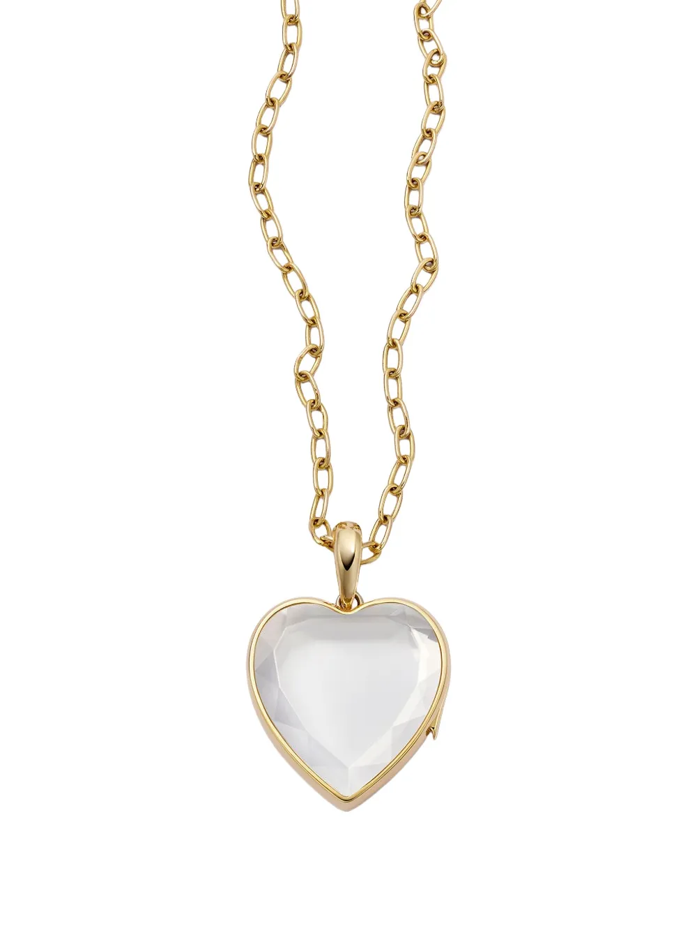 Loquet 18k Yellow Gold Large Heart Locket Necklace In Gold