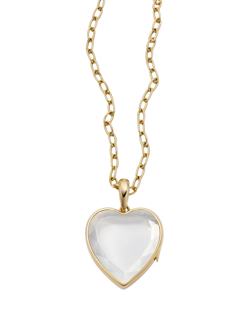 Loquet 18k Yellow Gold Large Heart Locket Necklace In Gold