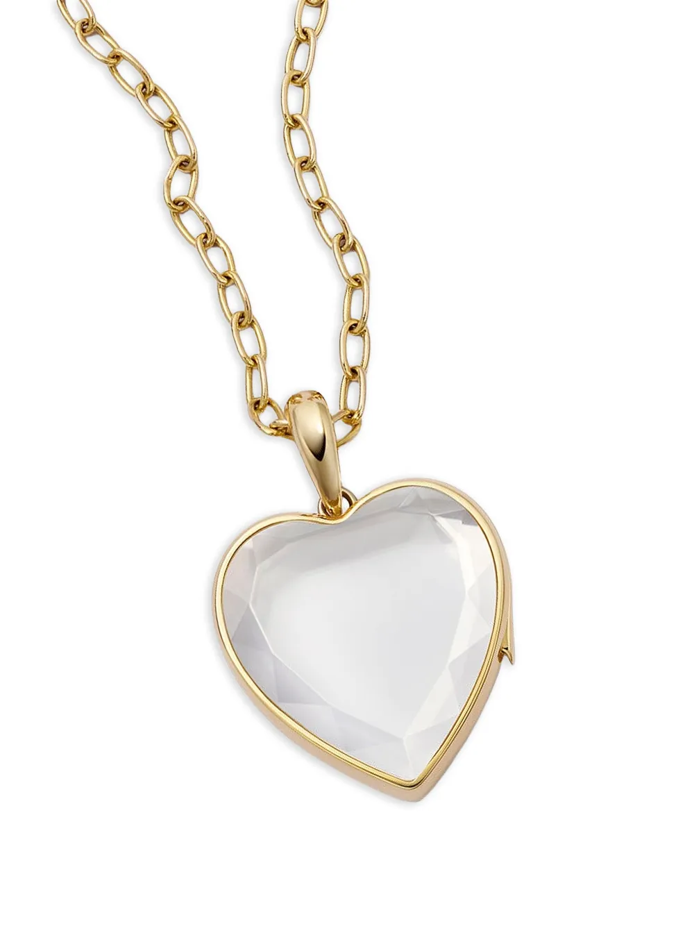  Loquet 18k Yellow Gold Large Heart Locket Necklace 