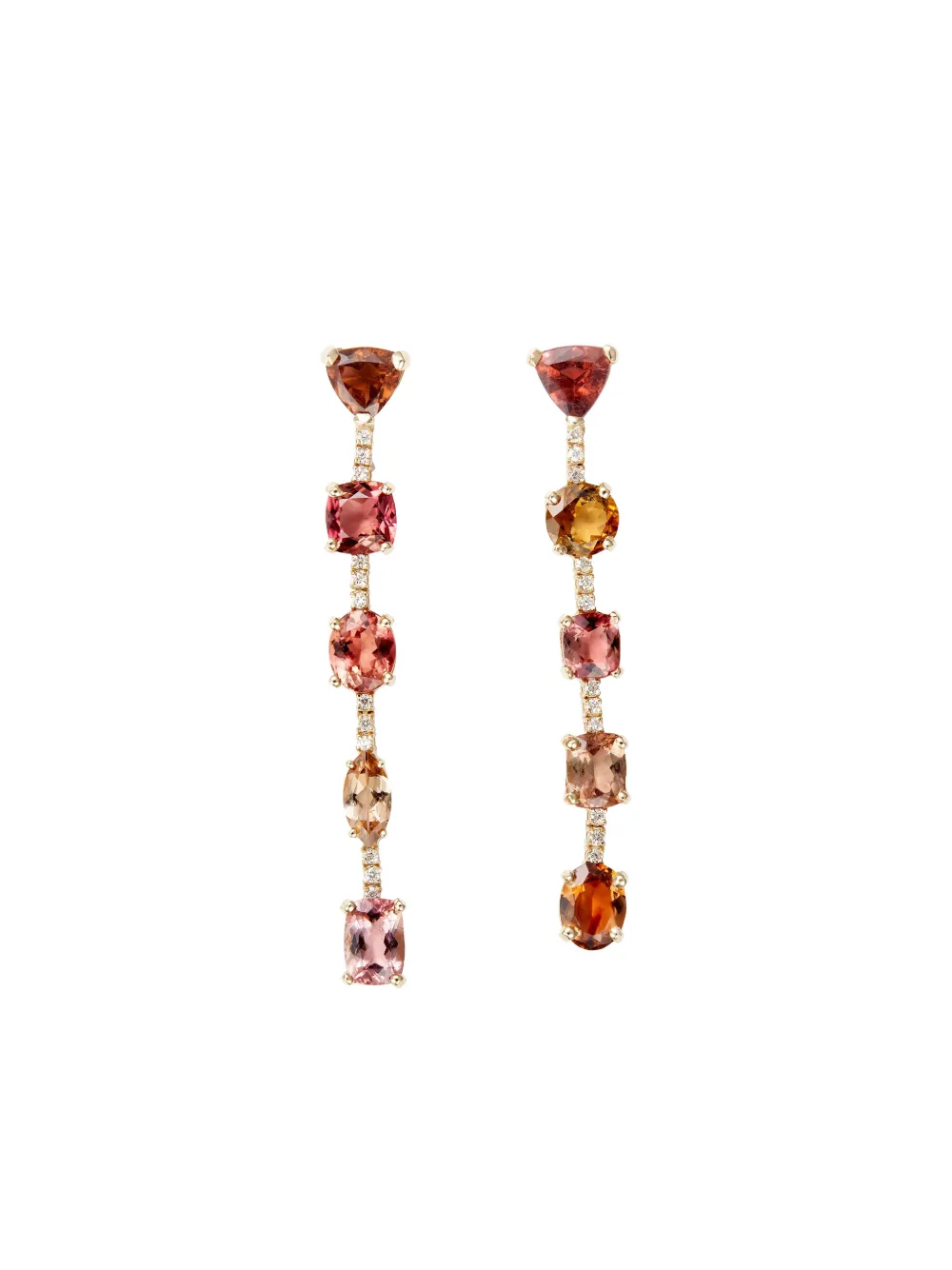 Jacquie Aiche 14k Yellow Gold Twiggy Tourmaline Earrings In Multi