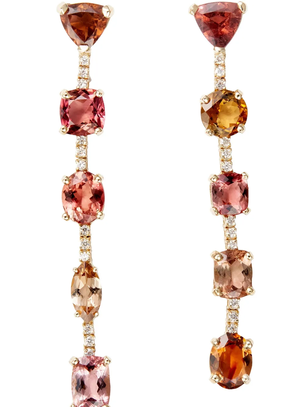 Jacquie Aiche 14k Yellow Gold Twiggy Tourmaline Earrings In Multi