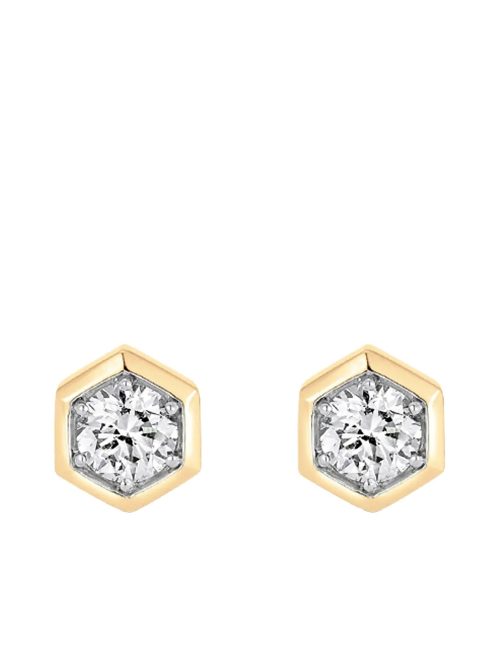 Sara Weinstock aretes honeycomb en oro amarillo de 18kt con diamante | dorado | Image 1