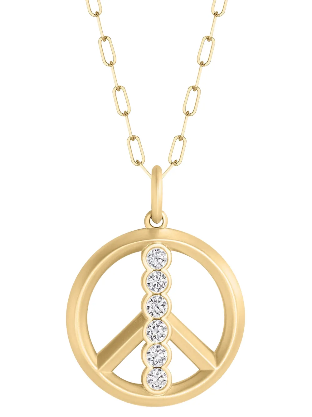 Phillips House 18k Yellow Gold Peace-sign Diamond Necklace In Gold