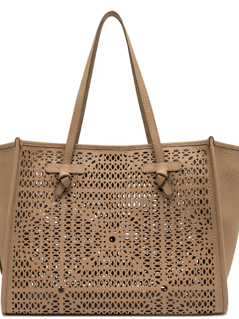 MARCELLA CLUB cut-out knotted shoulder bag - Beige