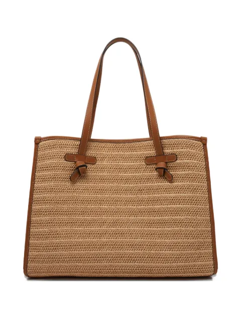 MARCELLA CLUB woven raffia tote bag