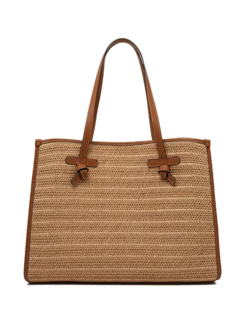 MARCELLA CLUB woven raffia tote bag