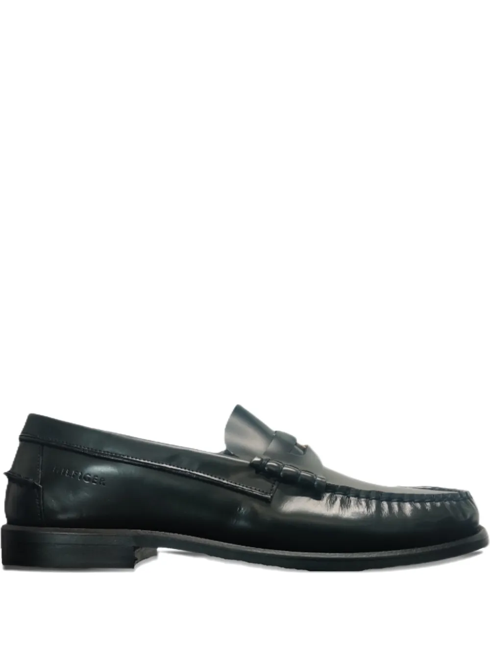 Tommy Hilfiger Logo-detail Leather Loafers In Blue