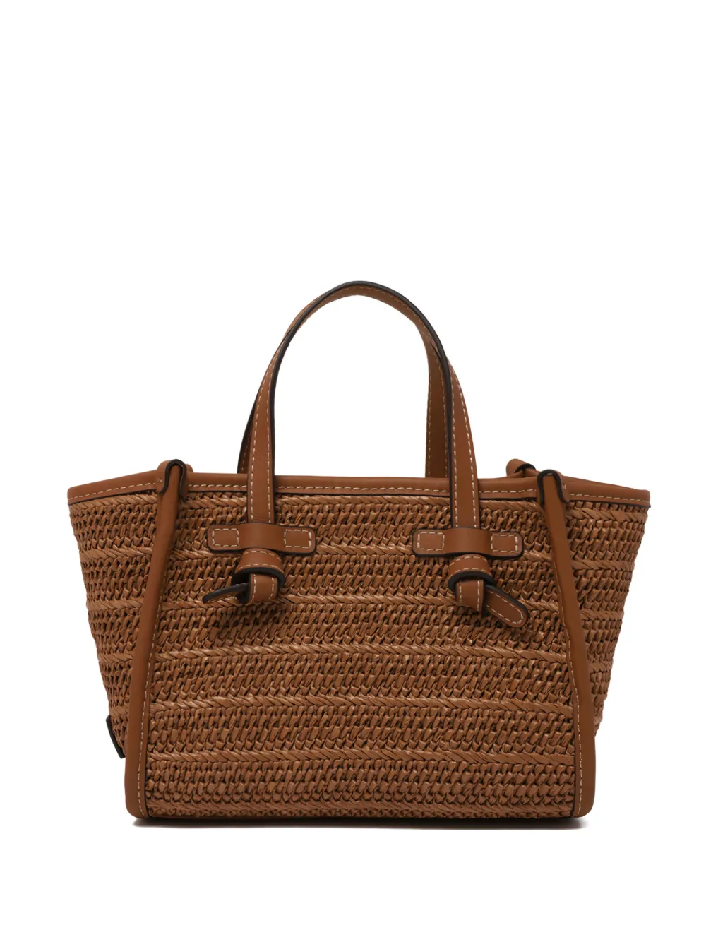 MARCELLA CLUB braided tote bag - Marrone