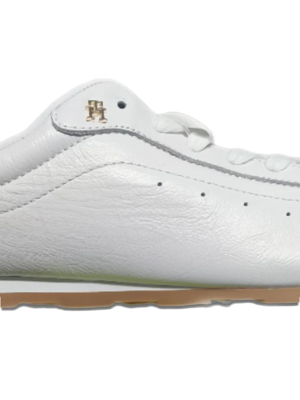 Tommy Hilfiger Th Monogram Leather Sneakers In White