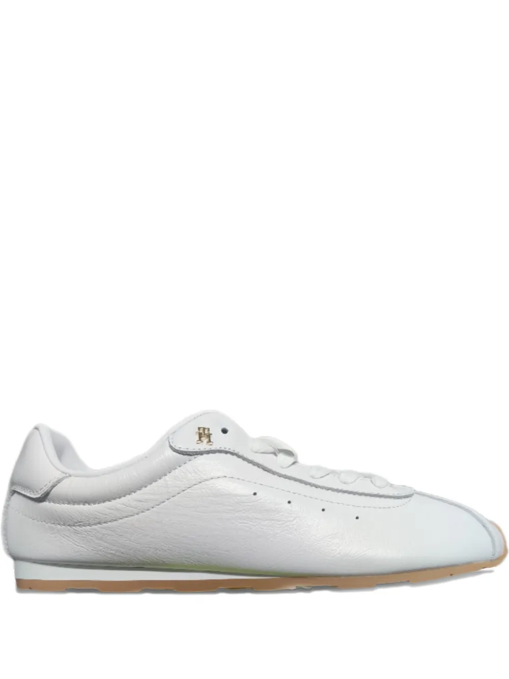 Tommy Hilfiger Th Monogram Leather Sneakers In White