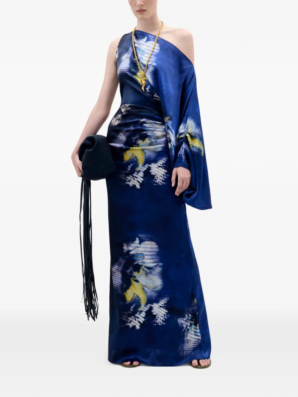 Silvia Tcherassi Dotty one-shoulder floral maxi dress - Blauw