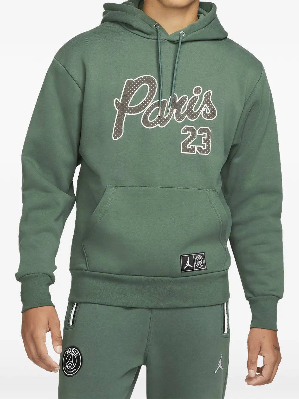 Jordan X PSG hooded logo-patch hoodie - Verde