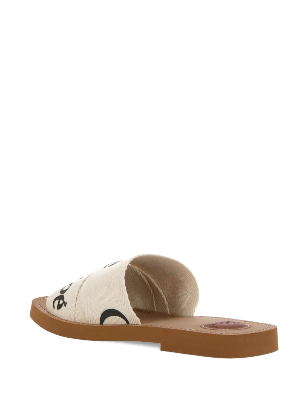 Chloé logo flat sandals Beige